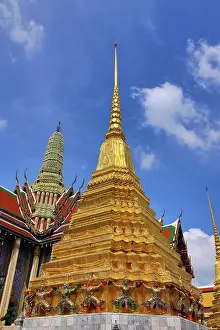 Bangkok, Thailand: Phra Suwannachedi gold chedi at Wat Phra Kaew Temple (Temple of the Emerald Buddha)