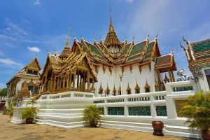 Wonders Of Thailand: Phra Thinang Dusit Maha Prasat building and spire in the Grand Palace Complex