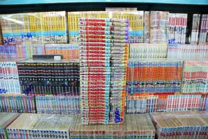 Markets: Pile of Thai books at a book stall at Chatuchak Weekend Market
