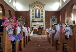 Game: Pokemon Go characters gatecrash wedding, Cobham, UK - 15th July 2016