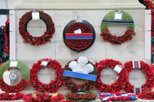 2019: Poppy Wreaths around the Cenotaph on Remembrance Sunday, Whitehall, London