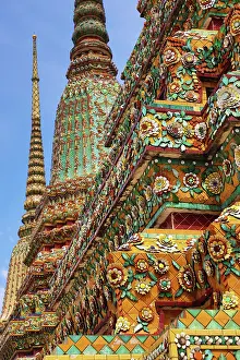 Bangkok, Thailand: Porcelain covered chedis, known as Phra Maha Chedi Si Rajakarn