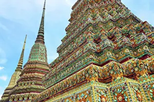 Bangkok, Thailand: Porcelain covered chedis, known as Phra Maha Chedi Si Rajakarn