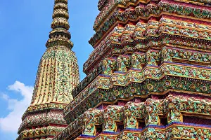 Bangkok, Thailand: Porcelain covered chedis, known as Phra Maha Chedi Si Rajakarn