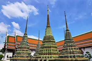Bangkok, Thailand: Porcelain covered chedis at Wat Pho Temple, Bangkok, Thailand