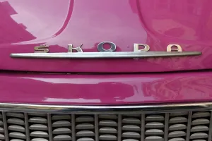 Stock Geography: Purple Skoda motor car