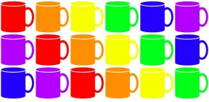Coloured: Rainbow colours Coffee and Tea Mugs hot drink mug design