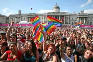Pride: Rainbow flags at London Pride Parade 2009