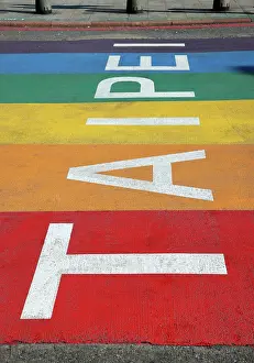 : Rainbow Six pedestrian crossing in Ximending, Wanhua District, Taipei, Taiwan ROC