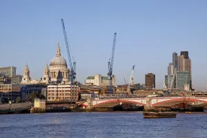 Stock Geography: River Thames and London city skyline