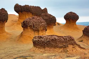Taiwan: Rock formations at the Yehliu GeoPark, Wanli in Taiwan