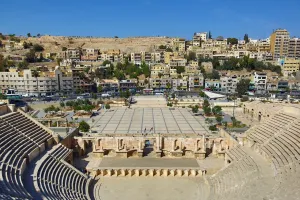Archaeology: Roman theatre on the Hashemite Plaza in the Old City, Amman, Jordan