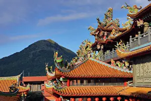 : Roof decorations on the Shengming Taoist Temple in Jiufen, Taiwan ROC