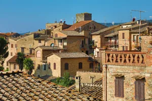Italy: Rooftops of the city of San Gimignano, Tuscany, Italy