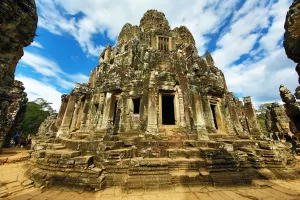 Ancient: Ruins of the Bayon Khmer Temple, Angkor Thom, Siem Reap, Cambodia