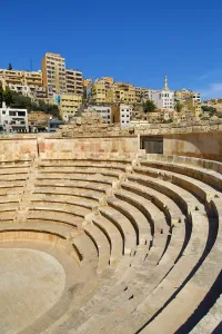 Archaeology: Small amphitheatre on the Hashemite Plaza in the Old City, Amman, Jordan