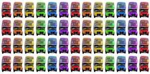Souvenirs: Souvenir Red and Rainbow London Double-Decker Routemaster Bus