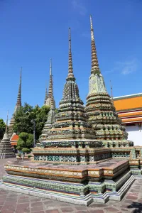 Spire: Spires of Chedis at Wat Pho temple, Bangkok, Thailand