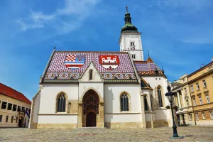 Symbols: St. Marks Church in St. Marks Square in Zagreb, Croatia
