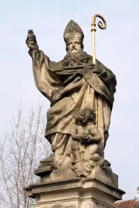 Stock Geography: Statue on the Charles Bridge in Prague