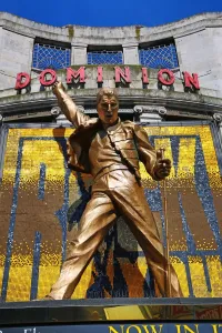 Queen: Statue of Freddie Mercury outside We Will Rock You at the Dominion Theatre
