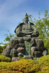Tokyo, Japan: Statue of Minamoto no Yoritomo, at Genjiyama Park, Kamakura near Tokyo, Japan