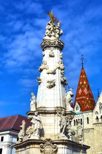 Statues: Statues on the Holy Trinity Column in Budapest, Hungary