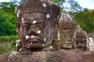 Religious: Statues at the Victory Gate in Angkor Thom, Siem Reap, Cambodia