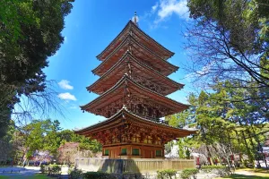 Wooden: Five storey pagoda at Daigoji Buddhist Temple in Kyoto, Japan