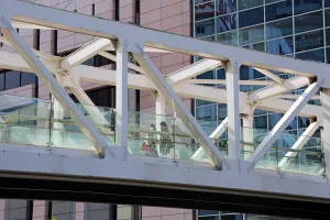 Roads: Street bridge crossing a road in Shinjuku, Tokyo, Japan