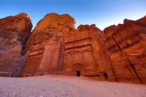 Heritage: The Street of Facades in the rock city of Petra, Jordan