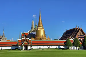 Bangkok, Thailand: Stupas and chedis at Wat Phra Kaew Temple, Bangkok, Thailand