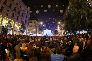 Christmas 2015: Switching on Oxford Street Christmas lights in London