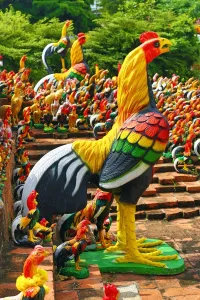 Temple of a Thousand Roosters, Wat Thammikarat, Ayutthaya, Thailand - 7 Jul 2017