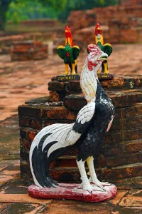 Temple of a Thousand Roosters, Wat Thammikarat, Ayutthaya, Thailand - 7 Jul 2017