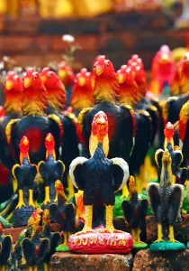 Temple of a Thousand Roosters, Wat Thammikarat, Ayutthaya, Thailand - 7 Jul 2017