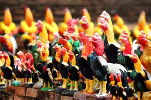 Temple of a Thousand Roosters, Wat Thammikarat, Ayutthaya, Thailand - 7 Jul 2017
