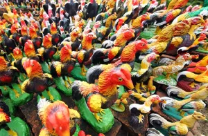 Temple of a Thousand Roosters, Wat Thammikarat, Ayutthaya, Thailand - 7 Jul 2017
