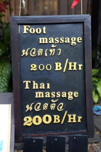 Chiang Mai: Thai massage and foot massage sign in Chiang Mai, Thailand