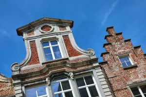 Architecture: Traditional architecture on the roofs of houses, Ghent, Belgium