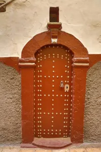 Africa: Traditional door in the street in the Medina of Rabat, Morocco