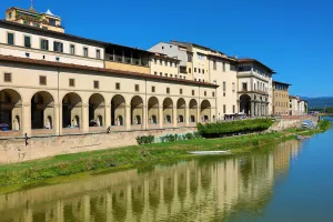 Italy: The Uffizi Gallery and the River Arno, Florence, Italy
