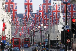 Celebrations: Union Jack Flags in Regent Street, London