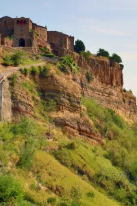 View of the hilltop village of Civita di Bagnoregio, Lazio, Italy