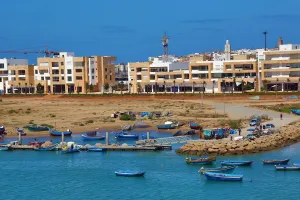 Africa: View towards the Sale district of Rabat and the harbour across the Bou Regreg River