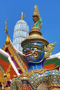 Royal: Virulhok Temple Guardian statue, Wat Phra Kaew Temple in Bangkok