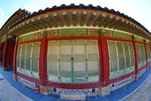 Seoul, Korea: Wall near Gangnyeongjeon Hall at Gyeongbokgung Palace in Seoul, Korea