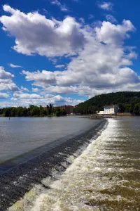 Rivers: Weir on the Vltava River in Prague, Czech Republic