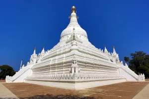 Mandalay, Myanmar: White stupa of Pahtodawgyi Pagoda in Amarapura, Mandalay, Myanmar (Burma)