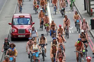 World Naked Bike Ride 2014 in London, England